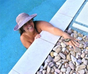 Gina enjoying the Lap Pool